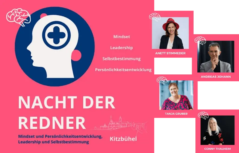 Logo und Sprecher für Nacht der Redner in Kitzbühel